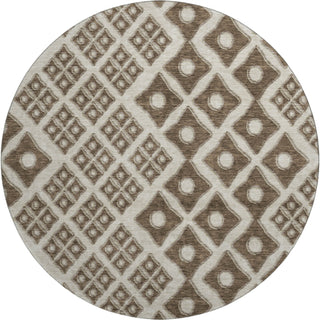Piper Looms Mayfield Diamonds AMF866 Brown Machine Washable Area Rug Round Main Image