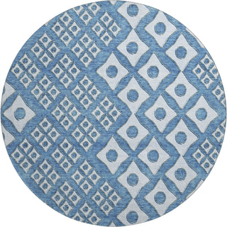 Piper Looms Mayfield Diamonds AMF866 Denim Machine Washable Area Rug Round Main Image