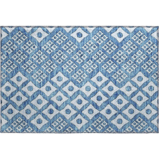 Piper Looms Mayfield Diamonds AMF866 Denim Machine Washable Area Rug Scatter Main Image