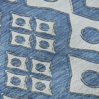 Piper Looms Mayfield Diamonds AMF866 Denim Machine Washable Area Rug Swatch Image