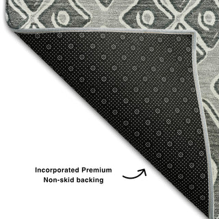 Piper Looms Mayfield Diamonds AMF866 Gray Machine Washable Area Rug Backing Image