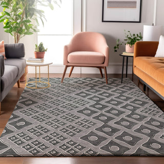 Piper Looms Mayfield Diamonds AMF866 Gray Machine Washable Area Rug Lifestyle Image Feature