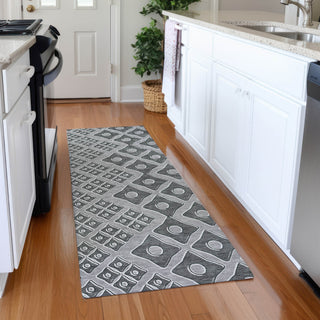 Piper Looms Mayfield Diamonds AMF866 Gray Machine Washable Area Rug Runner Lifestyle Image Feature