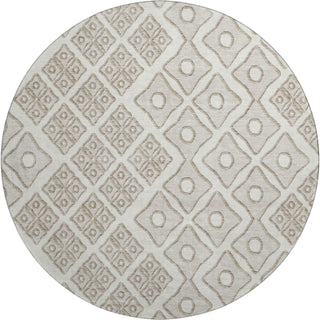 Piper Looms Mayfield Diamonds AMF866 Ivory Machine Washable Area Rug Round Main Image