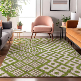 Piper Looms Mayfield Diamonds AMF866 Lime Machine Washable Area Rug Lifestyle Image Feature
