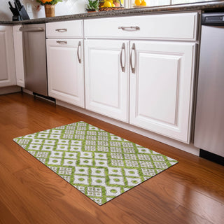Piper Looms Mayfield Diamonds AMF866 Lime Machine Washable Area Rug Scatter Lifestyle Image Feature
