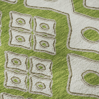 Piper Looms Mayfield Diamonds AMF866 Lime Machine Washable Area Rug Swatch Image