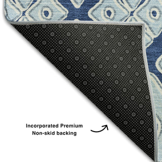 Piper Looms Mayfield Diamonds AMF866 Navy Machine Washable Area Rug Backing Image