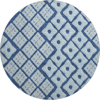 Piper Looms Mayfield Diamonds AMF866 Navy Machine Washable Area Rug Round Main Image