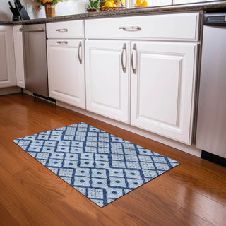 Piper Looms Mayfield Diamonds AMF866 Navy Machine Washable Area Rug Scatter Lifestyle Image Feature