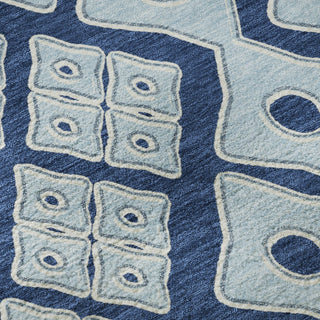 Piper Looms Mayfield Diamonds AMF866 Navy Machine Washable Area Rug Swatch Image