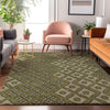 Piper Looms Mayfield Diamonds AMF866 Olive Machine Washable Area Rug Lifestyle Image Feature