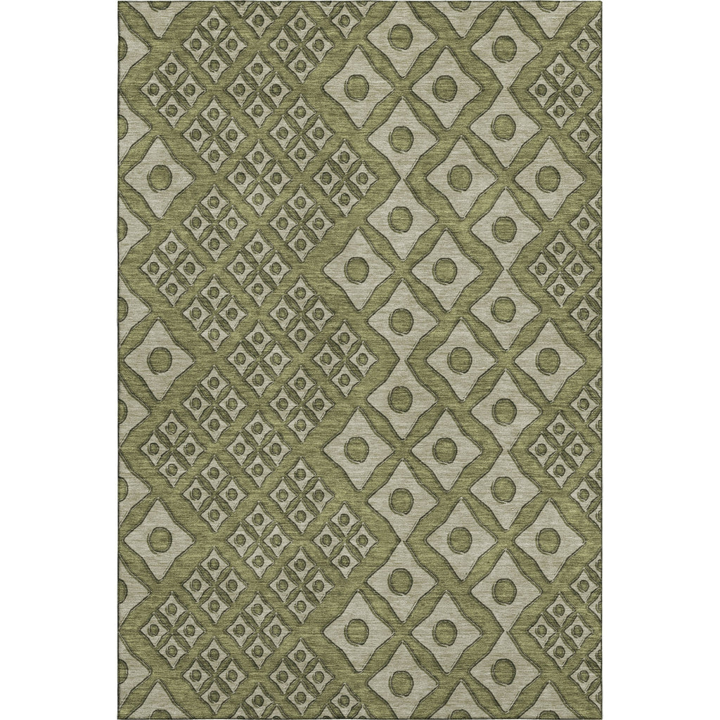 Piper Looms Mayfield Diamonds AMF866 Olive Machine Washable Area Rug main image