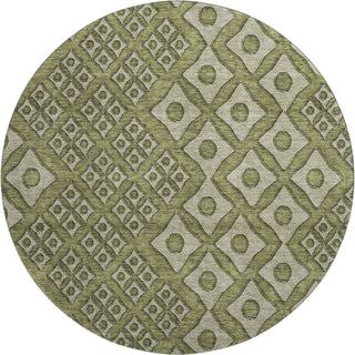 Piper Looms Mayfield Diamonds AMF866 Olive Machine Washable Area Rug Round Main Image