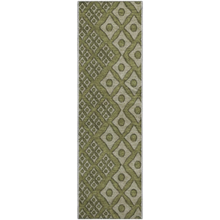 Piper Looms Mayfield Diamonds AMF866 Olive Machine Washable Area Rug Runner Main Image