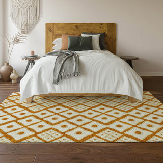 Piper Looms Mayfield Diamonds AMF866 Orange Machine Washable Area Rug Lifestyle Image Feature