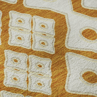 Piper Looms Mayfield Diamonds AMF866 Orange Machine Washable Area Rug Swatch Image