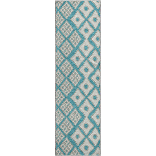 Piper Looms Mayfield Diamonds AMF866 Teal Machine Washable Area Rug Runner Main Image