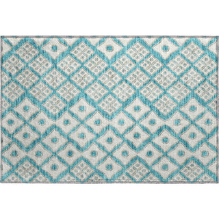 Piper Looms Mayfield Diamonds AMF866 Teal Machine Washable Area Rug Scatter Main Image
