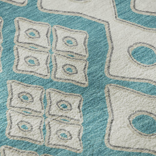 Piper Looms Mayfield Diamonds AMF866 Teal Machine Washable Area Rug Swatch Image
