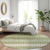 Piper Looms Mayfield Stripes AMF867 Aloe Machine Washable Area Rug Round Lifestyle Image Feature