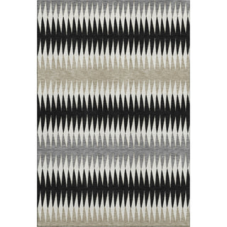Piper Looms Mayfield Stripes AMF867 Black Machine Washable Area Rug main image
