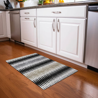 Piper Looms Mayfield Stripes AMF867 Black Machine Washable Area Rug Scatter Lifestyle Image Feature