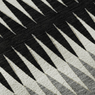 Piper Looms Mayfield Stripes AMF867 Black Machine Washable Area Rug Swatch Image
