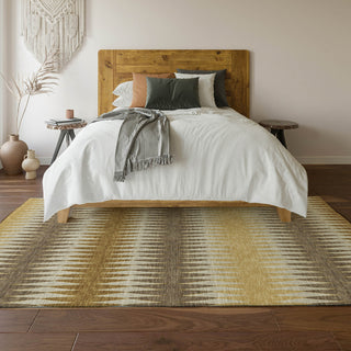 Piper Looms Mayfield Stripes AMF867 Chocolate Machine Washable Area Rug Lifestyle Image Feature