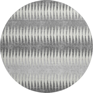 Piper Looms Mayfield Stripes AMF867 Gray Machine Washable Area Rug Round Main Image