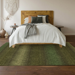 Piper Looms Mayfield Stripes AMF867 Olive Machine Washable Area Rug Lifestyle Image Feature