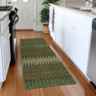 Piper Looms Mayfield Stripes AMF867 Olive Machine Washable Area Rug Runner Lifestyle Image Feature