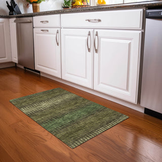 Piper Looms Mayfield Stripes AMF867 Olive Machine Washable Area Rug Scatter Lifestyle Image Feature