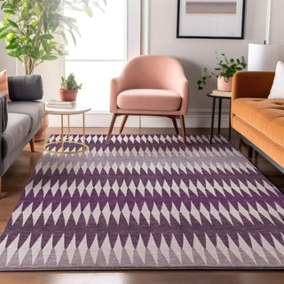 Piper Looms Mayfield Stripes AMF867 Purple Machine Washable Area Rug Lifestyle Image Feature