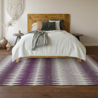 Piper Looms Mayfield Stripes AMF867 Purple Machine Washable Area Rug Lifestyle Image Feature