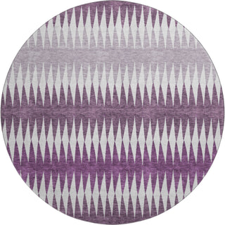 Piper Looms Mayfield Stripes AMF867 Purple Machine Washable Area Rug Round Main Image