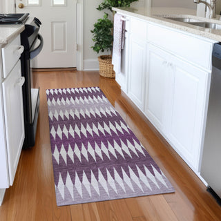 Piper Looms Mayfield Stripes AMF867 Purple Machine Washable Area Rug Runner Lifestyle Image Feature
