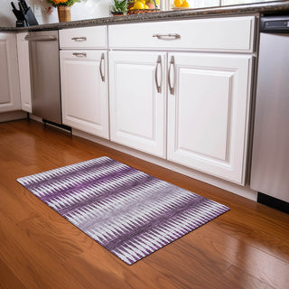 Piper Looms Mayfield Stripes AMF867 Purple Machine Washable Area Rug Scatter Lifestyle Image Feature