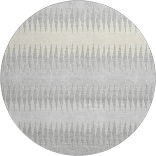Piper Looms Mayfield Stripes AMF867 Silver Machine Washable Area Rug Round Main Image