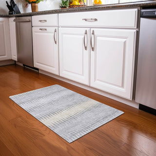 Piper Looms Mayfield Stripes AMF867 Silver Machine Washable Area Rug Scatter Lifestyle Image Feature