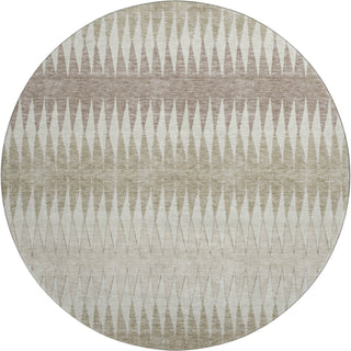 Piper Looms Mayfield Stripes AMF867 Taupe Machine Washable Area Rug Round Main Image