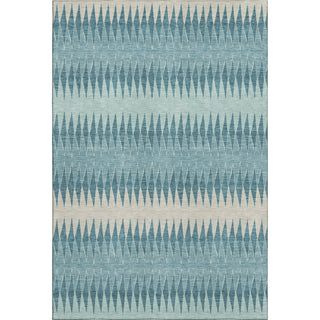 Piper Looms Mayfield Stripes AMF867 Teal Machine Washable Area Rug main image