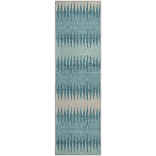 Piper Looms Mayfield Stripes AMF867 Teal Machine Washable Area Rug Runner Main Image