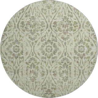 Piper Looms Mayfield Floral AMF868 Aloe Machine Washable Area Rug Round Main Image