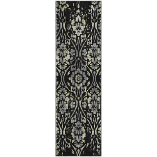 Piper Looms Mayfield Floral AMF868 Black Machine Washable Area Rug Runner Main Image