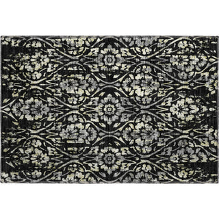 Piper Looms Mayfield Floral AMF868 Black Machine Washable Area Rug Scatter Main Image