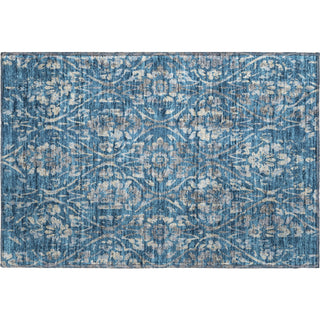 Piper Looms Mayfield Floral AMF868 Blue Machine Washable Area Rug Scatter Main Image