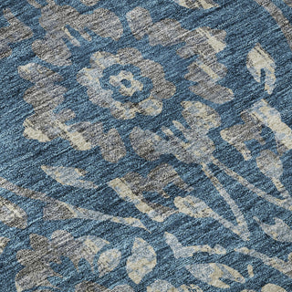 Piper Looms Mayfield Floral AMF868 Blue Machine Washable Area Rug Swatch Image