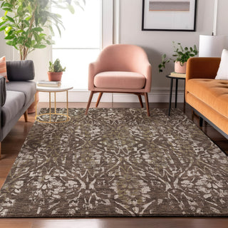 Piper Looms Mayfield Floral AMF868 Brown Machine Washable Area Rug Lifestyle Image Feature