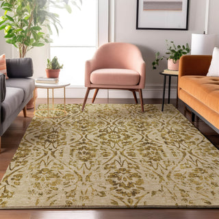 Piper Looms Mayfield Floral AMF868 Gold Machine Washable Area Rug Lifestyle Image Feature